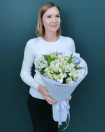 Букет альстромерия белая 5шт(00439)