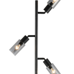 Торшер 3x40Вт E14, металл/стекло, черный/дымчатый