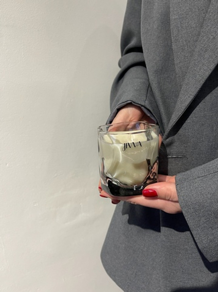 Свеча натуральная ароматическая JIWA 200 мл мятый стакан-серый