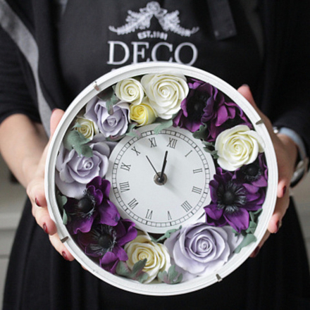 Часы - основа для декорирования (24 см, белые, Япония)