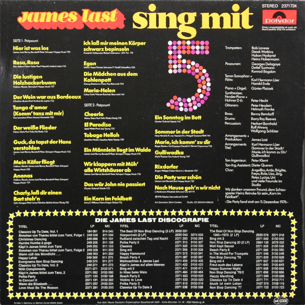 James Last / Sing Mit 5 (LP)