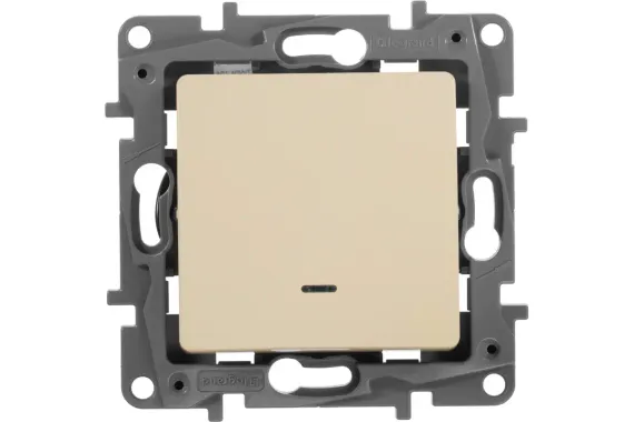 Выключатель Legrand Etika 1 клавиша с индикатором проходной слоновая кость 30180