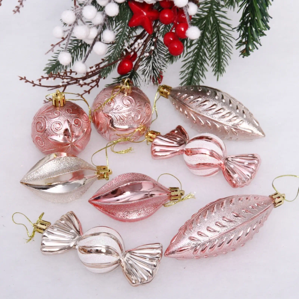 Набор украшений «Зимний вечер» (28 предметов),шампань/роз.золото