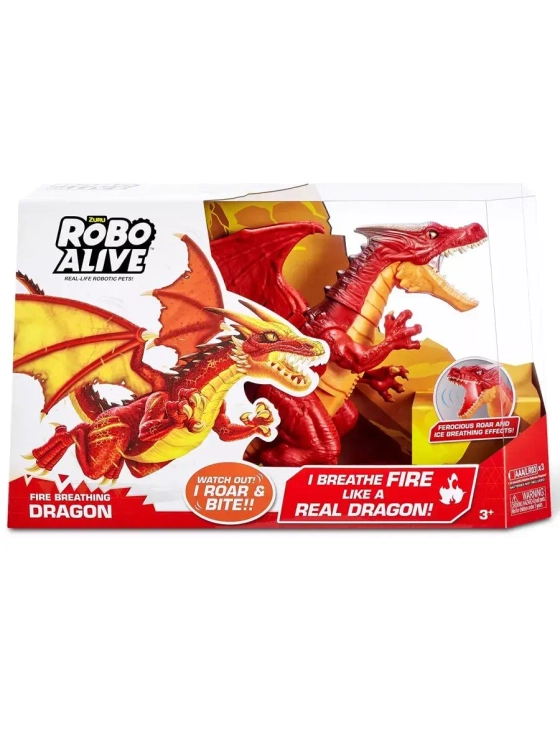 Интерактивный Огненный дракон Зуру Robo Alive игрушка робот