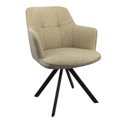 Стул поворотный "Ная М 360" (арт. 120П8), велюр Сити 02 / иск. нубук Кипрус 03, ножка профильная черная