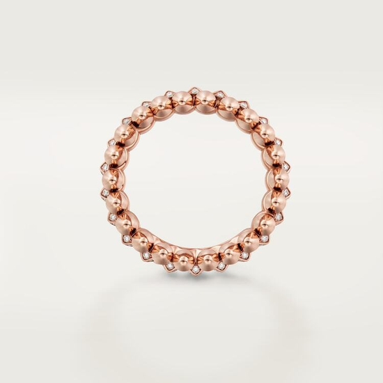 Кольцо Clash de Cartier ring, small model, paved in rose gold
