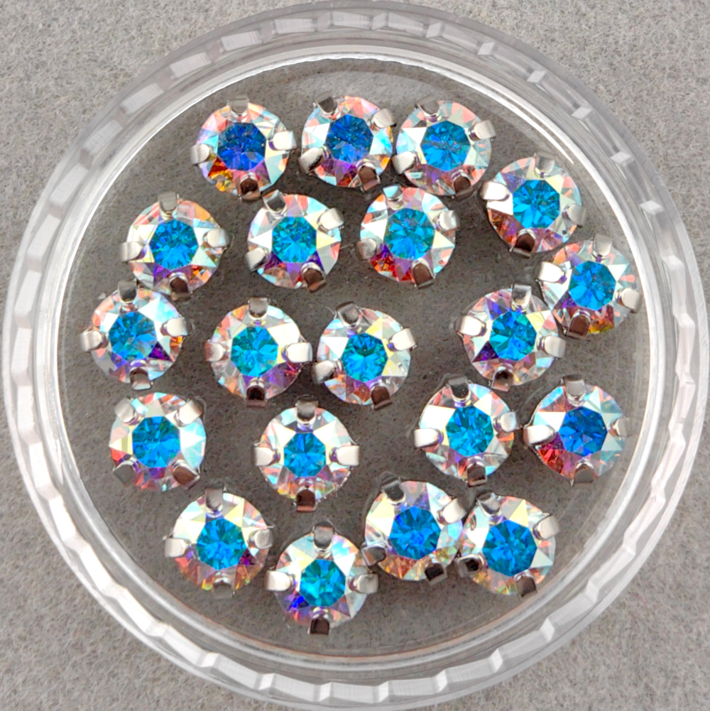 Swarovski 1088 XIRIUS Chaton в оправах, Crystal AB/Platinum