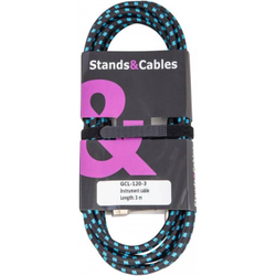 Кабель гитарный 3м угловой джек Stands & Cables