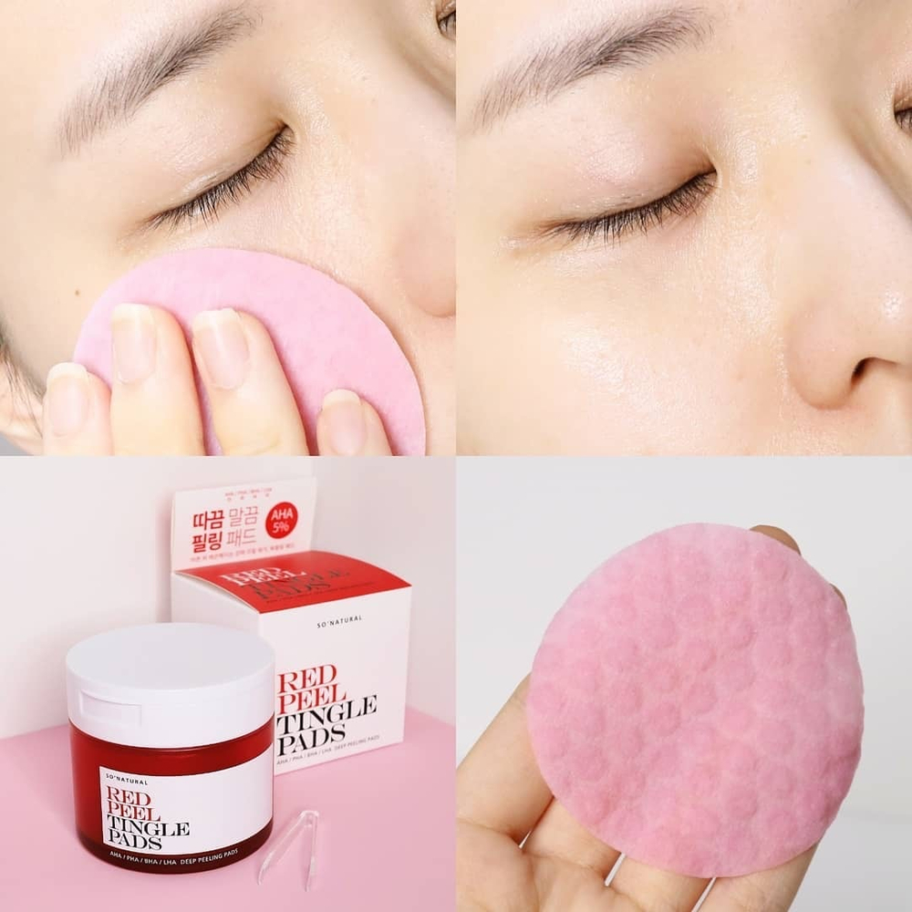 So Natural Red Peel Tingle Pad кислотные пады с тингл- эффектом