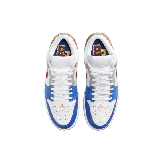 Jordan Air Jordan 1 Винтажные баскетбольные кроссовки Низкие Белый Синий Красный Мужские