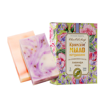 Набор мыла на оливковом масла Лаванда и роза, 200 г (4,05 б)