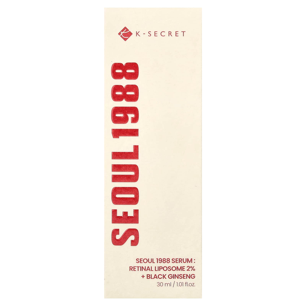 K-Secret, Seoul 1988 Serum, липосома сетчатки, 2% + черный женьшень, 30 мл (1,01 жидк. унции)
