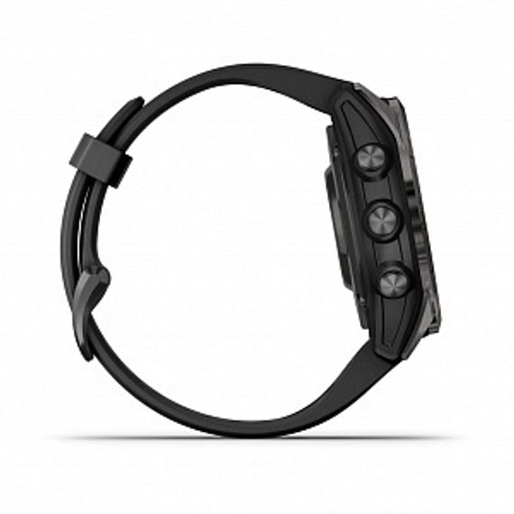 Garmin Fenix 7S Pro Sapphire Solar – угольно-серый DLC, титановый корпус, силиконовый ремешок