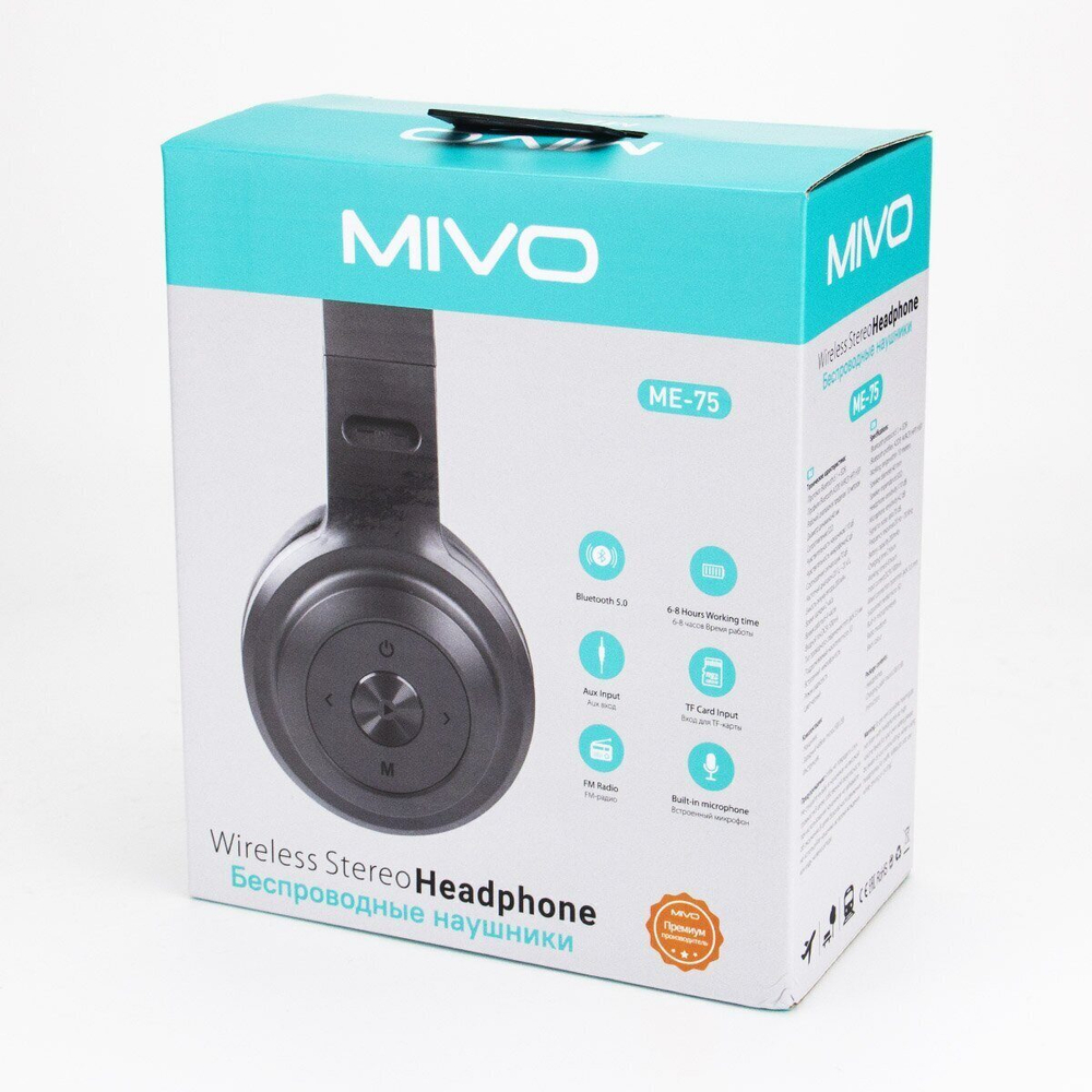 Наушники беспроводные с FM радио Mivo ME-75 BT/TF