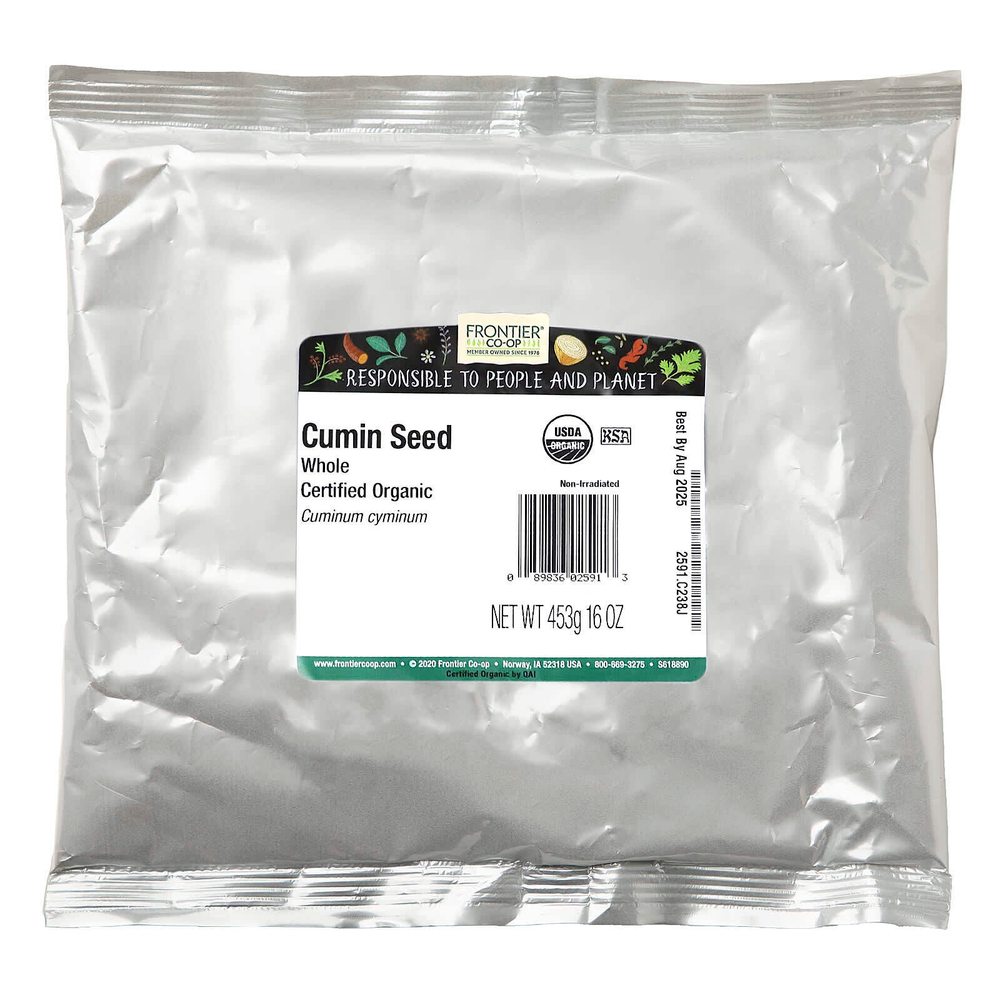 Frontier Co-op, Цельные семена тмина, 453 г (16 унций)
