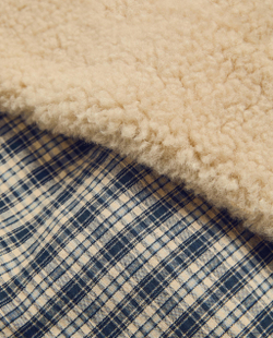 Zara Home плед из хлопка, синий, в клетку, 90x120 см