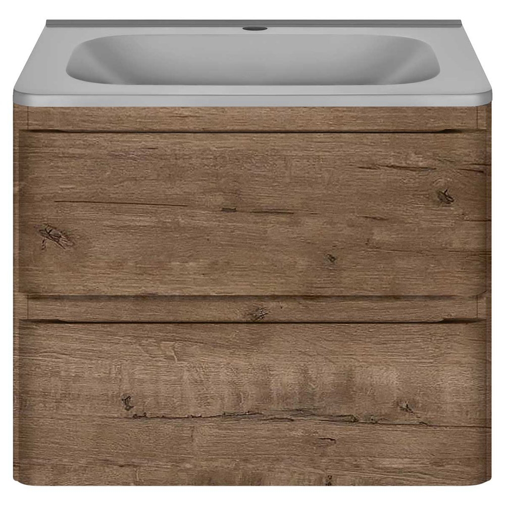 База под раковину Vico 600 подвесная, 2 выкатных ящика soft close, V.Oak