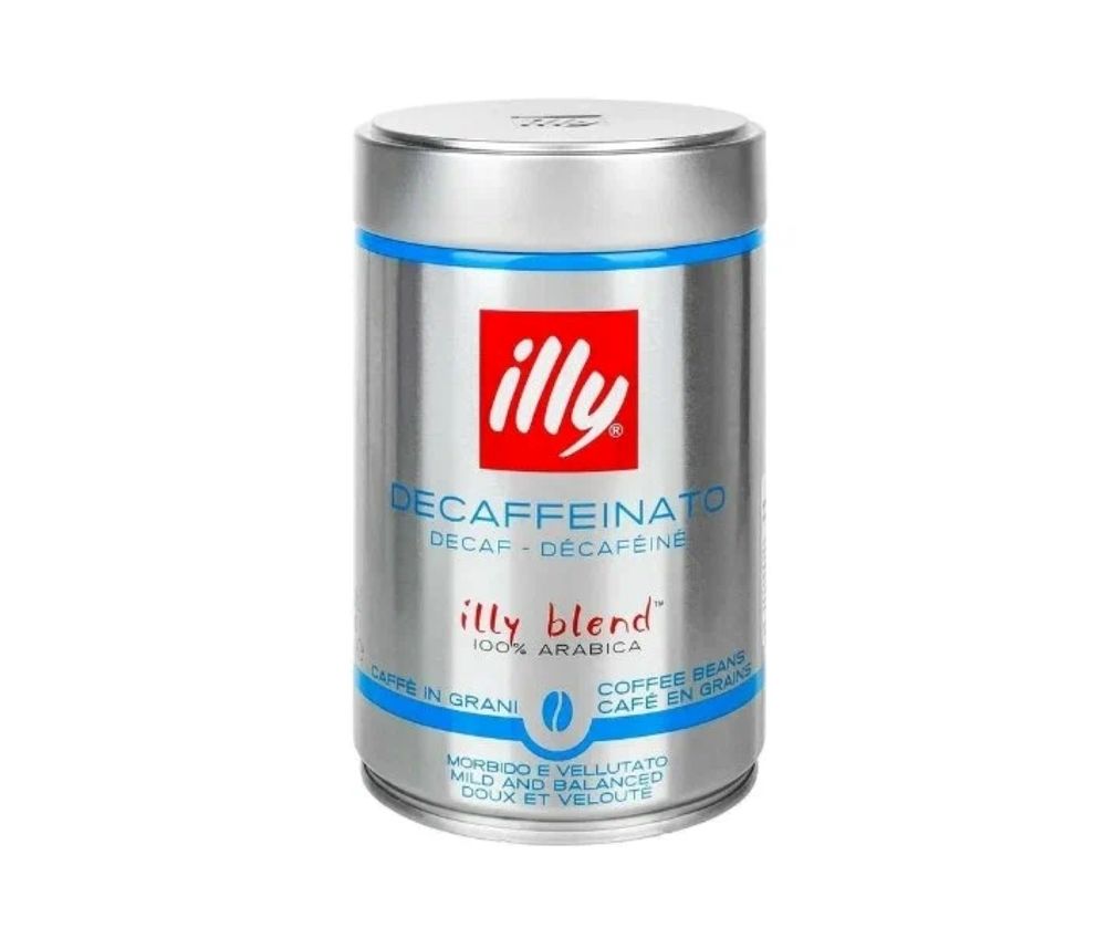 Кофе в зернах ILLY Espresso Decaffeinato без кофеина 250 г, 2 шт