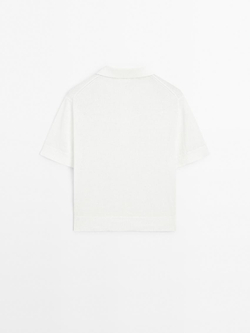 Massimo Dutti Свитер из смесового льна, белый