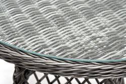 "Эспрессо" плетеный круглый стол, диаметр 80 см, цвет графит