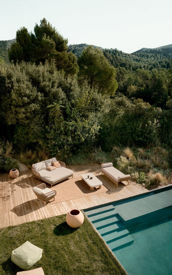 Catalina Шезлонг из светло-серой веревки и массива акации Испания La Forma