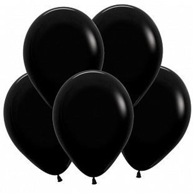 S Шар 5"/13 см пастель черный/Black  (БГ-7)