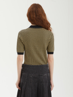 Мужкое Поло Chequerboard Knitted Shirt