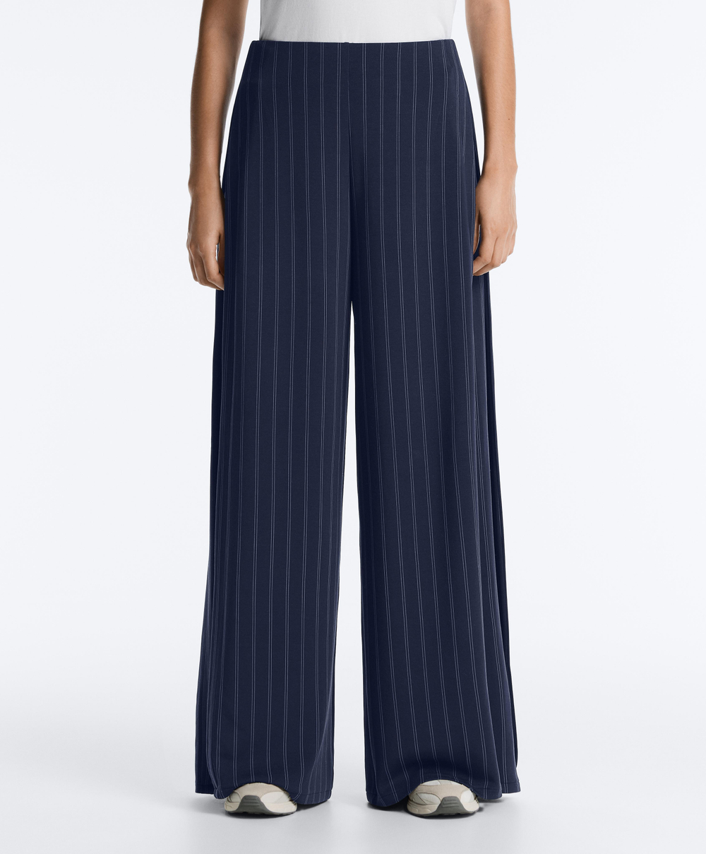 OYSHO Широкие брюки мягкие на ощупь с боковой складкой и модалом, синий