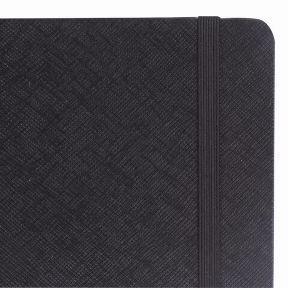 Блокнот А5 (148х218 мм), BRAUBERG "Select", 96 л., балакрон, резинка, клетка, черный, 125211