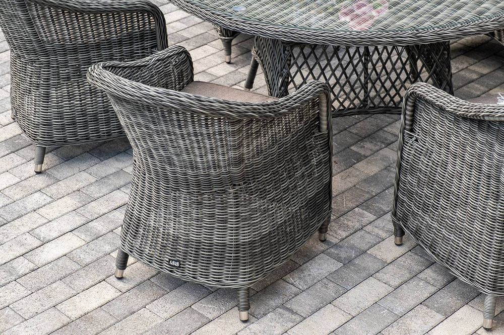 "Эспрессо–150 R" обеденная группа плетеная, цвет графит