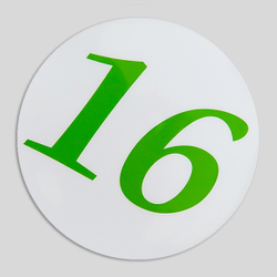 Номер участника. Диаметр 86 мм.