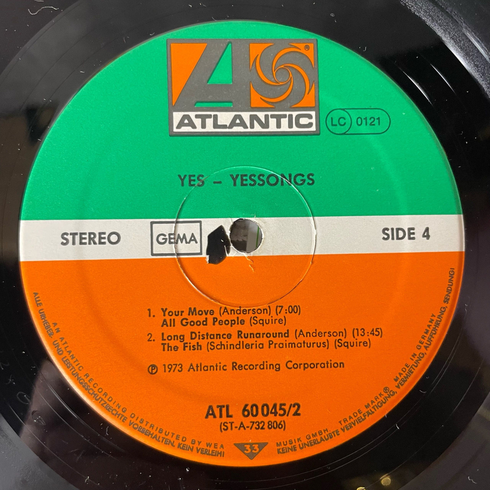 Винтажная виниловая пластинка LP Yes Yessongs (Германия 1973) Close To The Edge