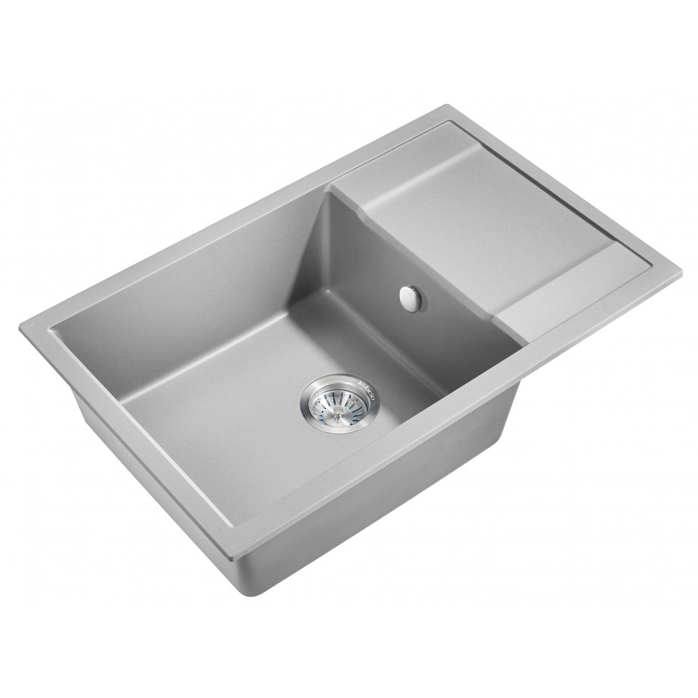 Мойка для кухни MILACIO Navarra 78 Cuarzo MC.77053, серый металлик