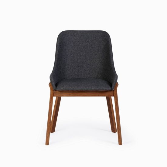 Обеденный стул Safia ткань серый графит, деревянные ножки цвет орех