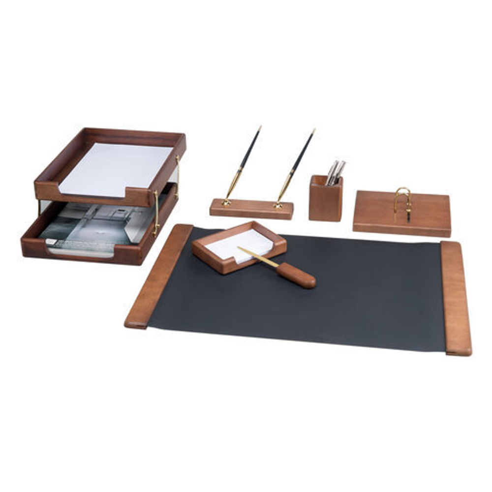 Набор настольный BESTAR "Charon" из массива дерева (бук), 7 предметов, цвет "орех", 236392