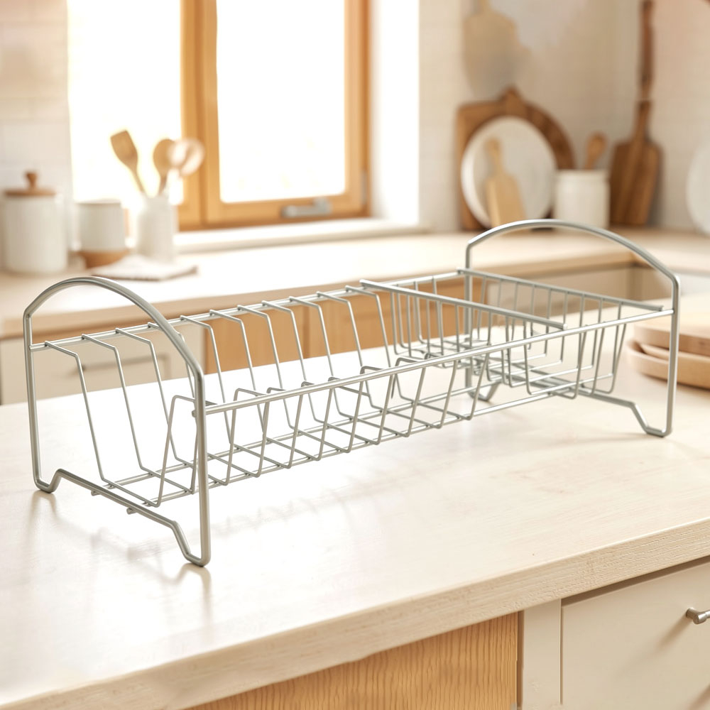 Сушилка для посуды "Мини с карманом" 155*225*370мм с поддоном, хром