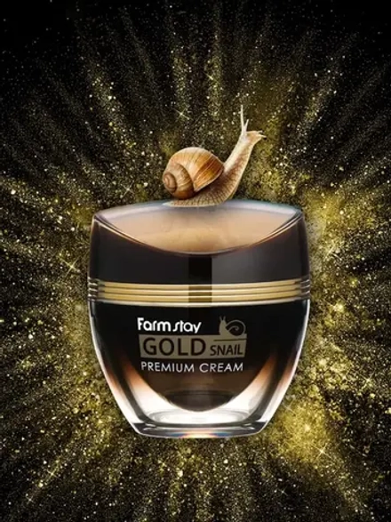 FARMSTAY - КРЕМ ДЛЯ ЛИЦА С ЗОЛОТОМ И МУЦИНОМ УЛИТКИ GOLD SNAIL PREMIUM CREAM, 50 ML