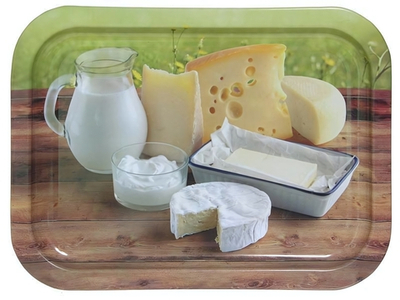 Поднос жестяной "Сыры" прямоугольный 246*328*15мм