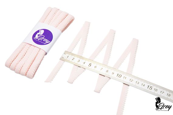 906 К-94/9 Резинка ажурная Lauma 9 мм, пастельно-розовый 906