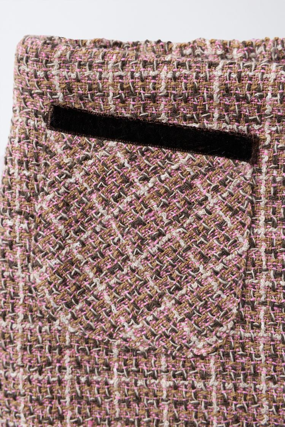 ZARA ЮБКА-ШОРТЫ С ПРИНТОМ И БАРХАТНЫМ КАРМАНОМ, ПАСТЕЛЬНО-РОЗОВЫЙ