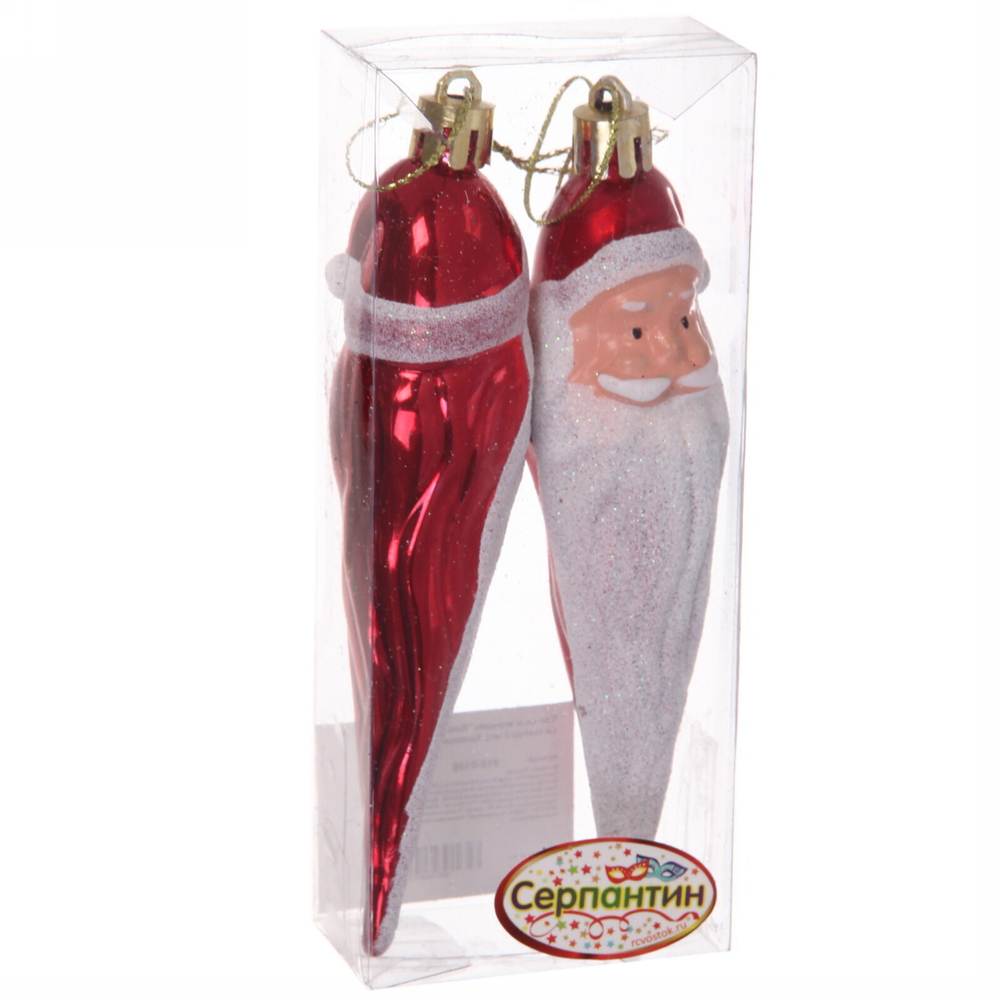 Елочные игрушки «Волшебная борода» 12 см (набор 2 шт), Красный