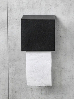 Держатель для туалетной бумаги MetaDec Quadratic c полочкой для телефона, черный