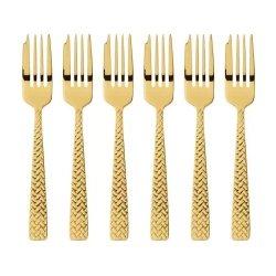 Sambonet - Набор из 6 вилок Cortina PVD Gold / артикул   52722GA5  / GTIN 8014808402395
