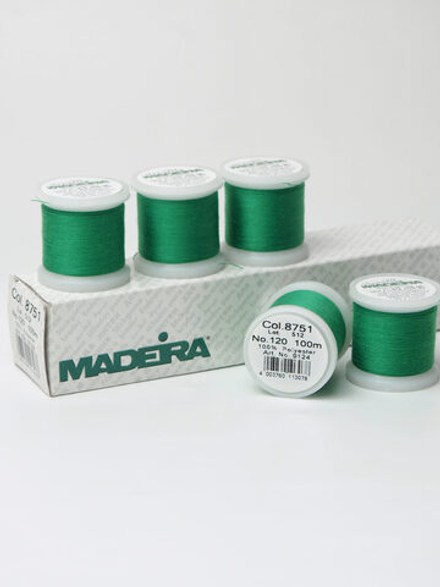 Нитки швейные Madeira aerofil № 120 Col. 8751 зеленый светлый (100, 400 м)