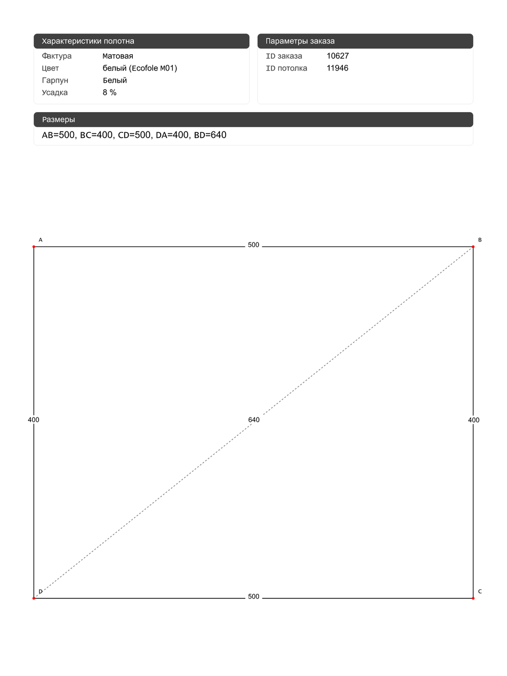 Матовый натяжной потолок 20 м2