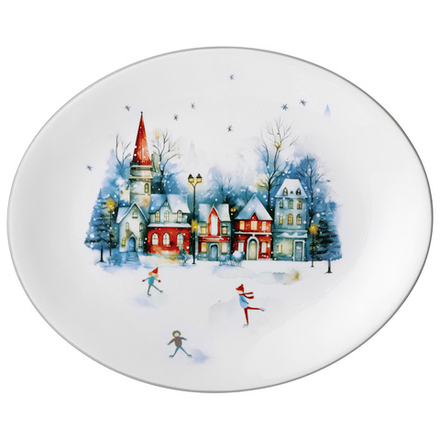 БЛЮДО ОВАЛЬНОЕ AGNESS "С НОВЫМ ГОДОМ!" 31,5*25,5*3 СМ