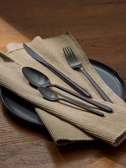 Набор столовых приборов pure, черные матовые, 16 пред.