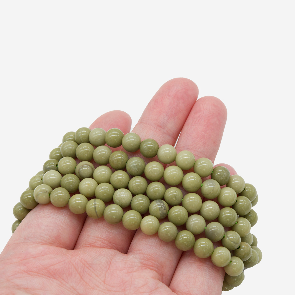 Зеленый алашаньский агат натуральный, бусины в форме шара 6,3мм
