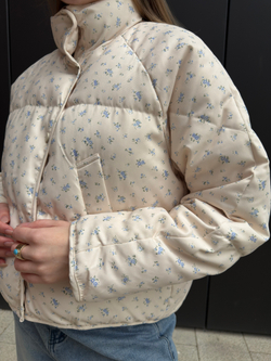 Пуховик Floral голубой