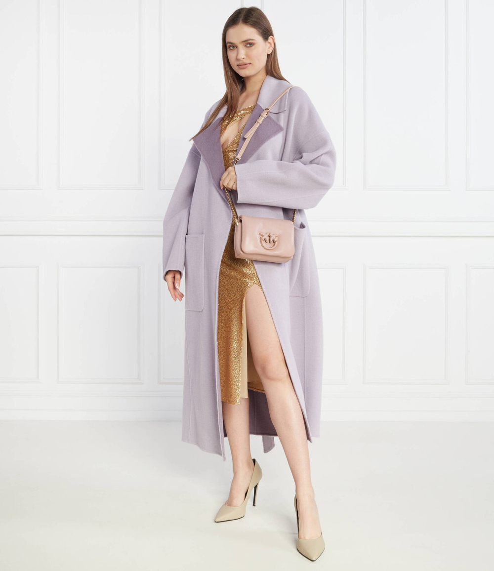 Кожаная сумка через плечо LOVE CLICK PUFF BABY SHEEP NAP Pinko - пудро-розовый(101584 A10F)